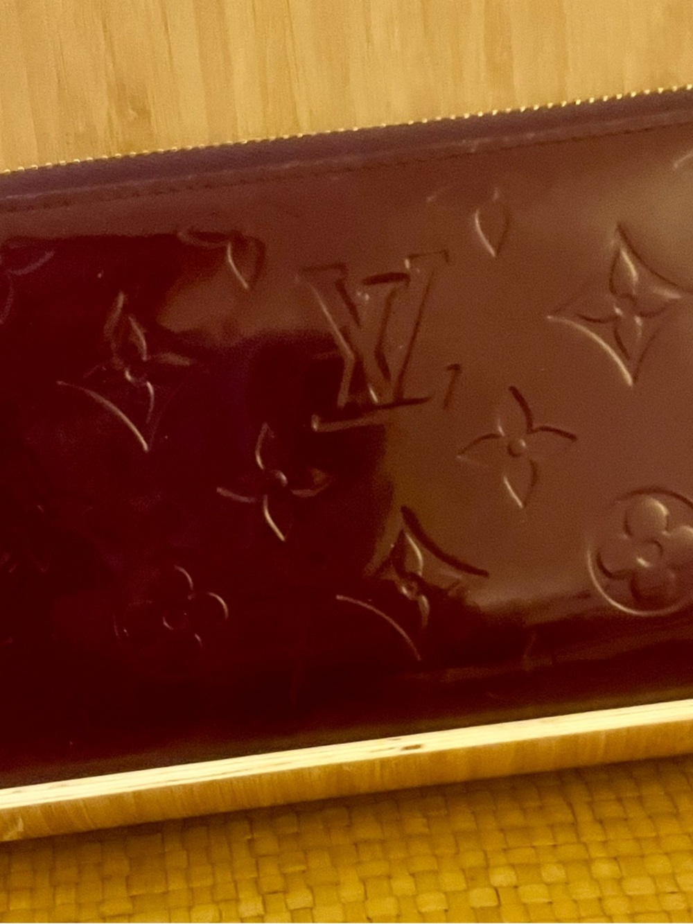 Pre-owned LV Amarante Monogram Vernis Zippy Wallet Purple Patent Leather - Picture 3 of 16